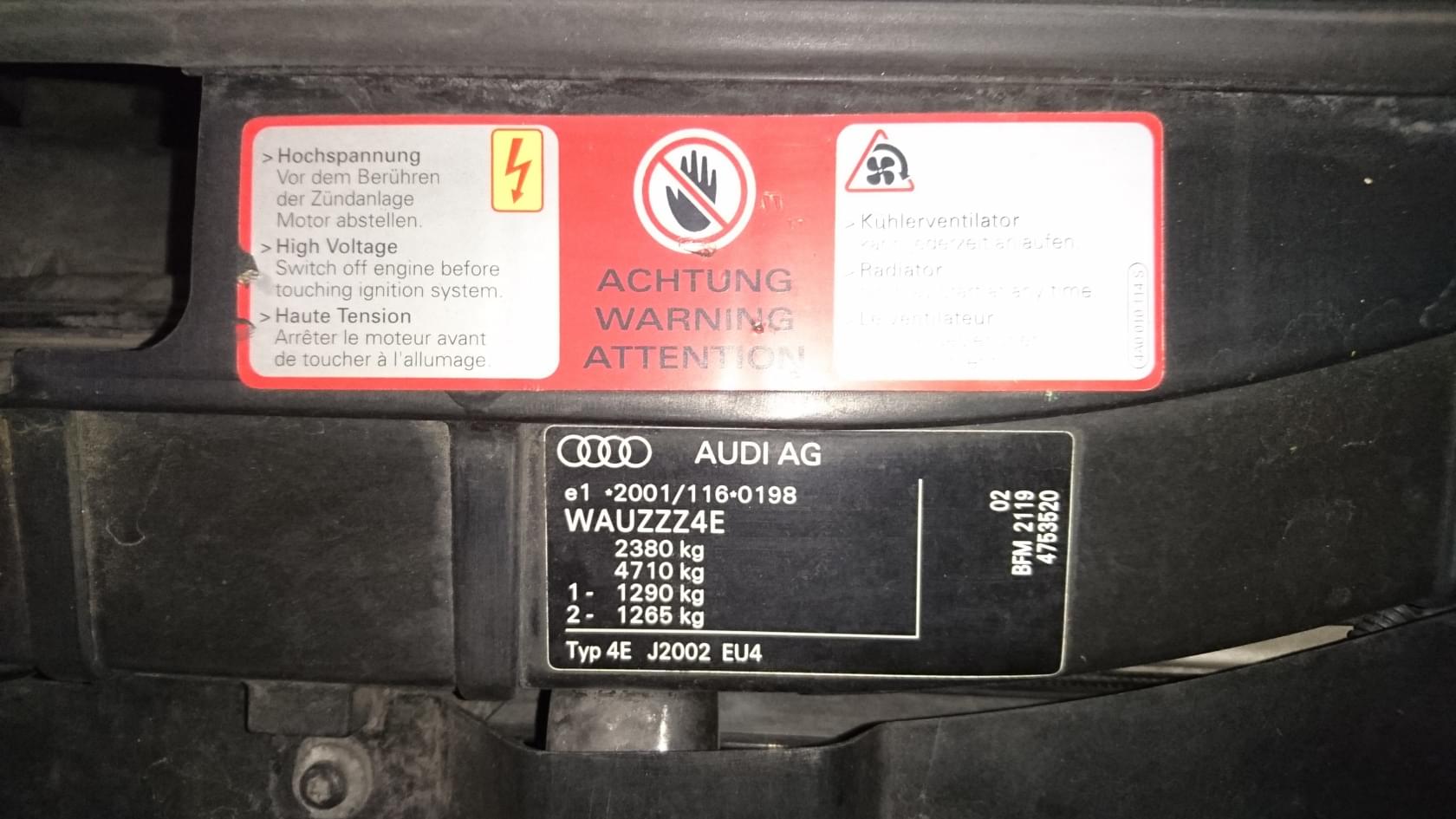 Audi A8 Klub Polska [D3 ALL ] Gdzie jest tabliczka