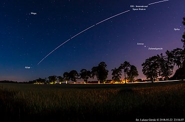 przelot ISS #iss #astro #noc #niebo #gwiazdy #Chojnice